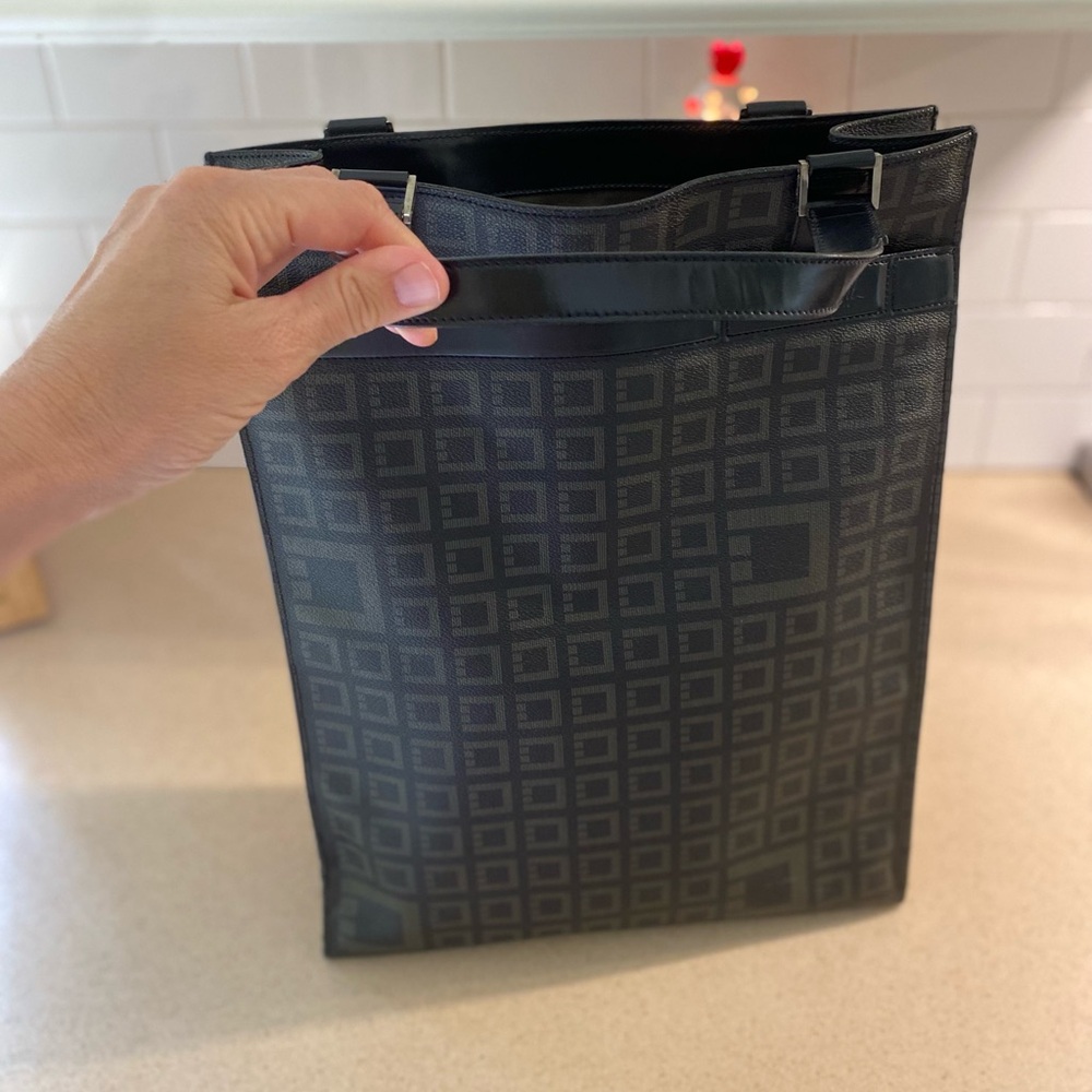 S.T. DuPont Black Patterned Tote Bag